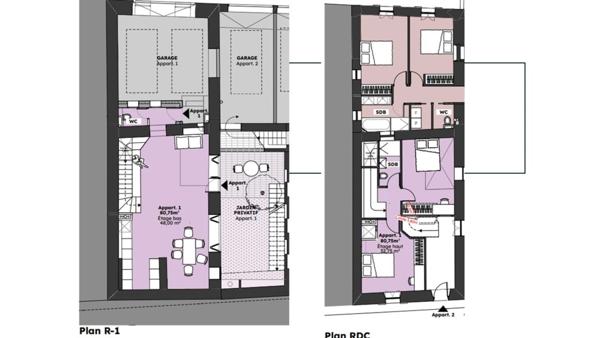 Duplex T3 de 77m2 avec patio et garage à SAINT SAVOURNIN (13) à renover