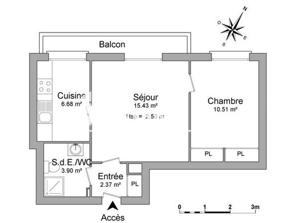 Location Appartement 2 pièces 38.9 m² - 22 AVENUE DU BEARN Pau 64000