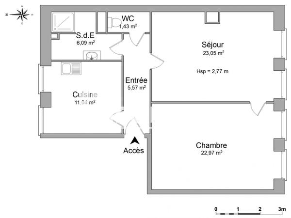 Location Appartement 2 pièces 70.15 m² - 8 RUE DU FAUBOURG NATIONAL Strasbourg 67000