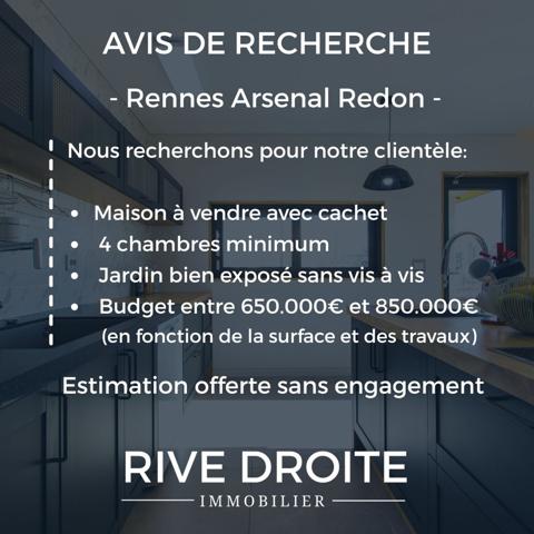 RENNES Arsenal Redon - RECHERCHE MAISON A VENDRE