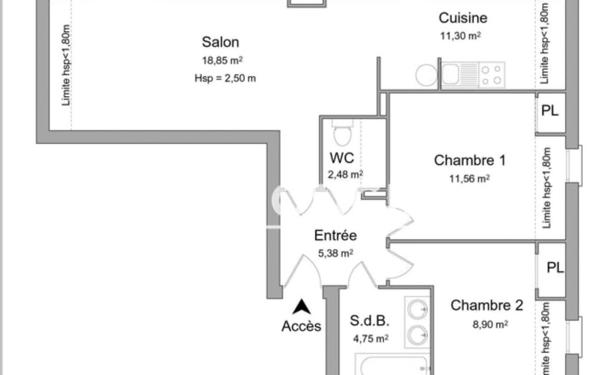 Appartement à louer    3 pièces • 63,22 m2 Bourges