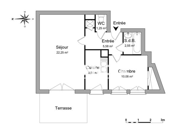 Location Appartement 2 pièces 47.27 m² - BAT. D Lille 59000
