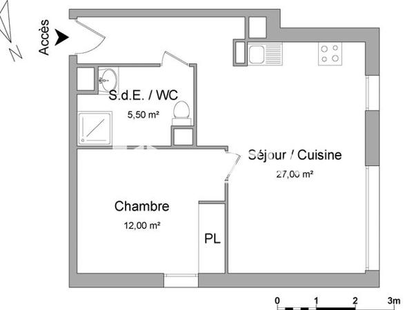 Location Appartement 2 pièces 44.5 m² - 55/65 AVENUE GEORGES CCLEMENCEAU Villenave D'ornon 33140