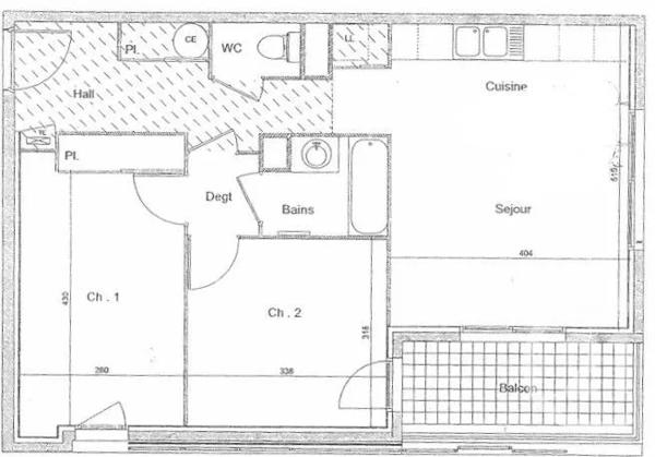 Appartement T3 à vendre  3 pièces - 61,24 m 2   VILLEURBANNE  - 69