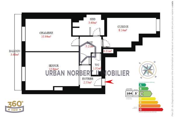 Marseille (13003) T2 vendu loué avec balcon et cave, spécial investissement locatif, Marseille 3e