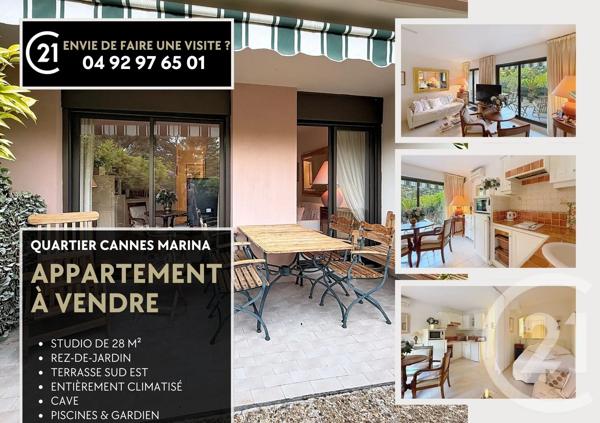 Appartement Studio à vendre  1 pièce - 27,24 m 2   MANDELIEU LA NAPOULE  - 06