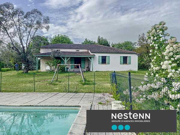 Maison en pierre 4 pièce(s) 100 m2, 3 chambres avec terrain et belle vue sur la campagne