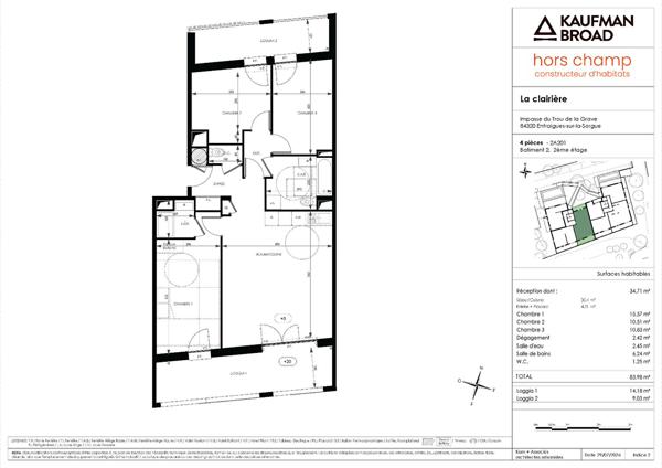 A VENDRE Appartement Entraigues Sur La Sorgue 4 pièce(s) 83.98 m2
