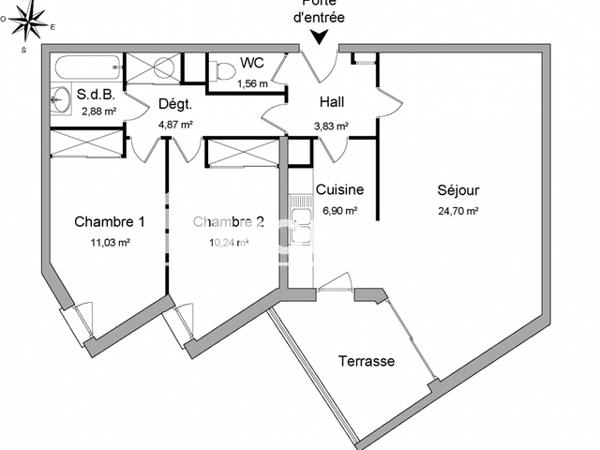 Location Appartement 3 pièces 66.01 m² - 8 rue Palestro Marseille 13003