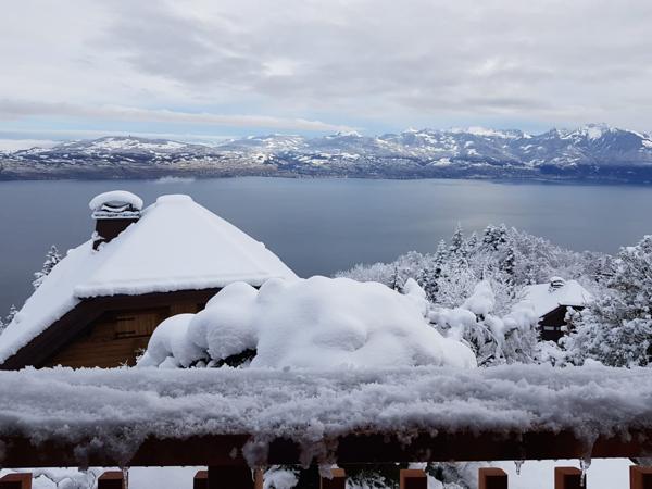 Chalet avec vue panoramique sur le lac Léman – Domaine avec piscine
