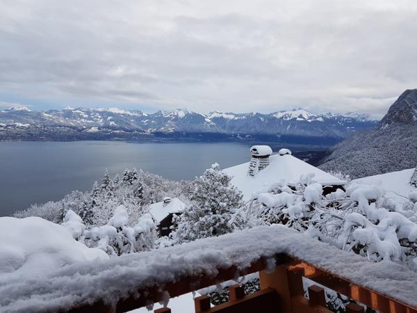 Chalet avec vue panoramique sur le lac Léman – Domaine avec piscine