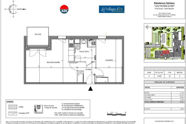 Louer appartement 2 pièces de 44 m²