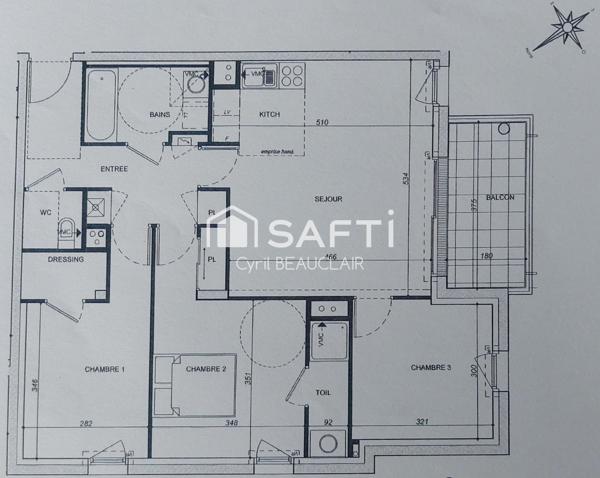 Appartement T4 à deux pas de la plage.