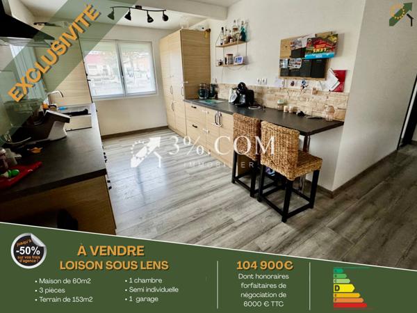 Maison 3 pièce(s) 1 chambre(s) 60 m²