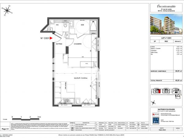 Location Appartement 2 pièces 42.3 m² - Clichy 92110