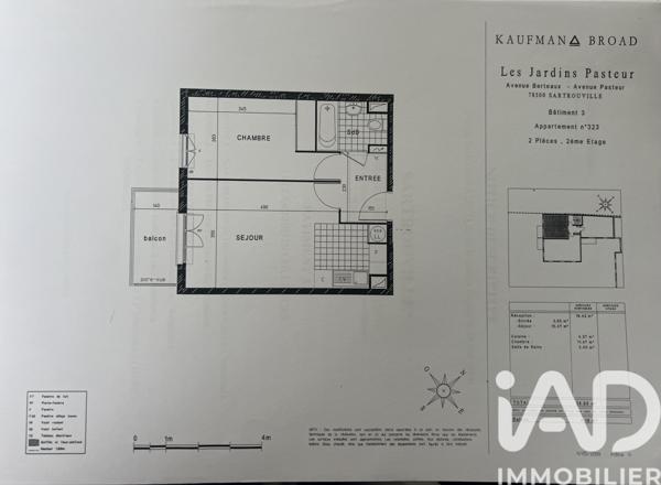 Appartement à vendre 2 pièces 38,66 m² Sartrouville