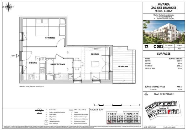 Appartement à vendre 2 pièces 47 m² Cergy
