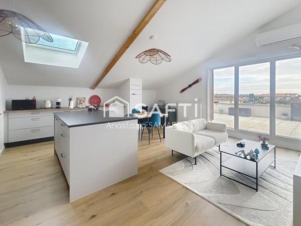 T4 lumineux avec grande terrasse et vue Pyrénées Quartier Croix-Daurade