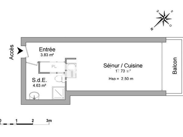 Location Studio 26.18 m² - 26 AVENUE MALACRIDA Aix En Provence 13100