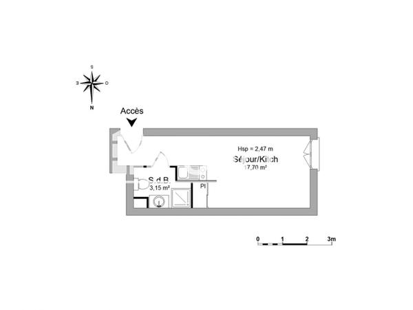 Location Studio 20.85 m² - 20 RUE JEAN JACQUES ROUSSEAU Le Havre 76600