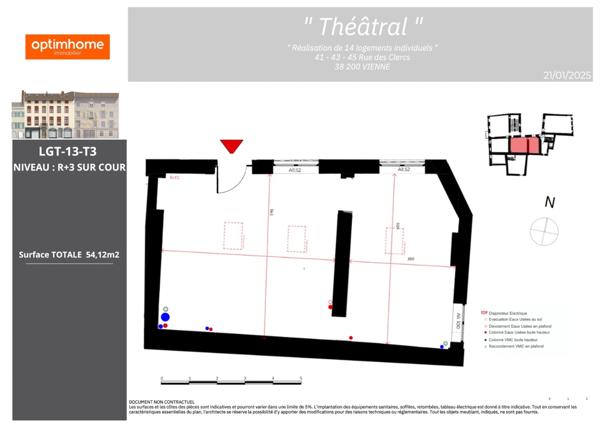 VIENNE – CENTRE-VILLE – T3 EN PLATEAU BRUT – LE CHARME DE L’ANCIEN A NEUF - SOUS LES TOITS