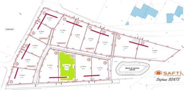 Terrain de 733 m² viabilisée (lot 13) – Le Puy