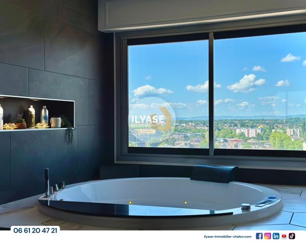 Chalon-sur-Saône (71100) Appartement T4 avec vue unique | Centre-ville Chalon-sur-Saône | Spa | Balcon