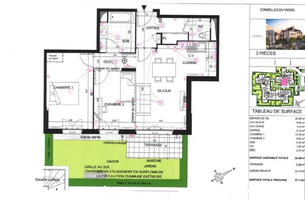 Cormeilles En Parisis - Appartement F3 - Construction de 2025 - proche de la gare et des commodités - parking en sous-sol