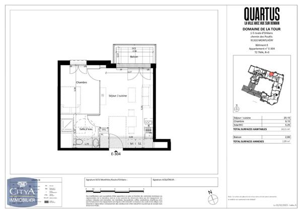 Appartement à louer 1 pièce 34.55m²