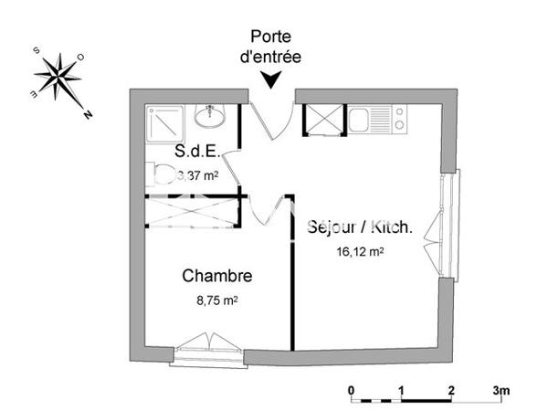 Location Appartement 2 pièces 28.24 m² - 2 RUE PIERRE ET MARIE CURIE Mont De Marsan 40000