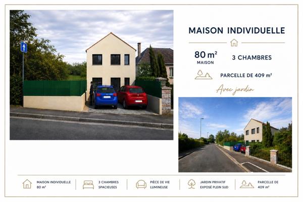 Maison à vendre 4 pièces NOGENT SUR OISE (60)