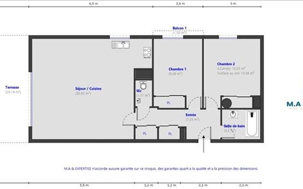 Appartement à vendre    3 pièces • 61,89 m2 Mouans-Sartoux