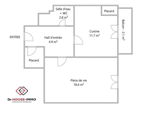 Appartement à vendre 2 pièces de 38 m²
