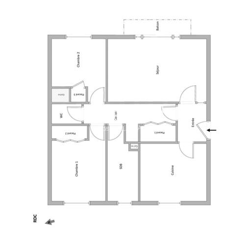 T3 lumineux avec balcon, loué, investissement sécurisé