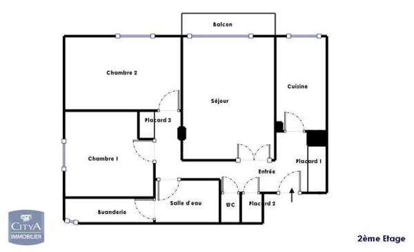 Appartement à louer 3 pièces 63.25m²