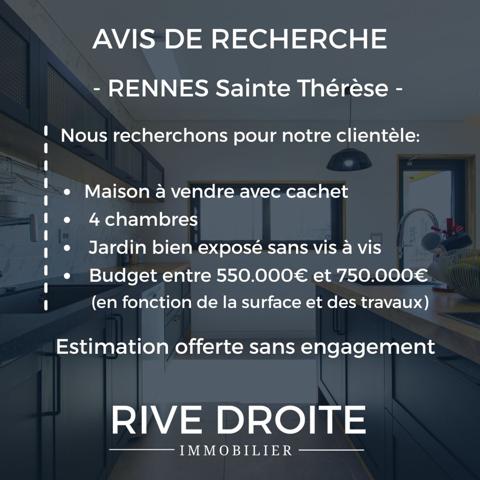Rennes (35000) RENNES Sainte Thérèse - RECHERCHE MAISON A VENDRE
