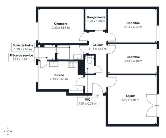 En exclusivité APPARTEMENT Pont-Rousseau / 8 Mai Rezé – 167 800 € – FAI Réf. : 3511LP – nantes Sud Immobilier