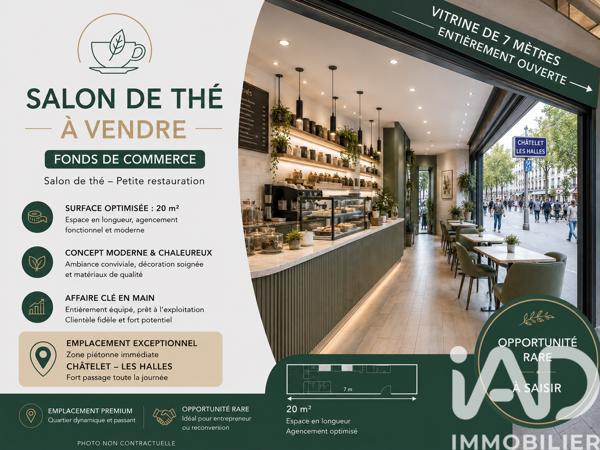 Salon de thé à vendre 20 m² Paris 3
