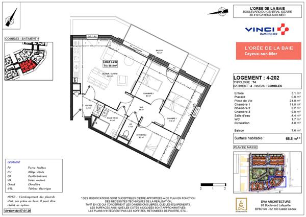 Appartement Cayeux Sur Mer 4 pièces 68.8m² + balcon 7.6m²
