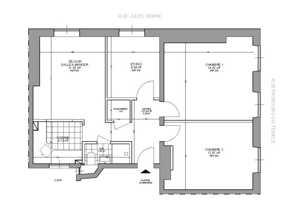 Paris (75011) 4 pièces lumineux et traversant entre Goncourt et Belleville, Paris 11ème
