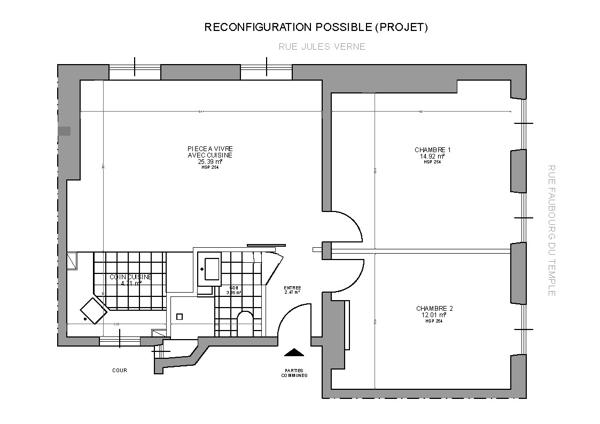 Paris (75011) 4 pièces lumineux et traversant entre Goncourt et Belleville, Paris 11ème