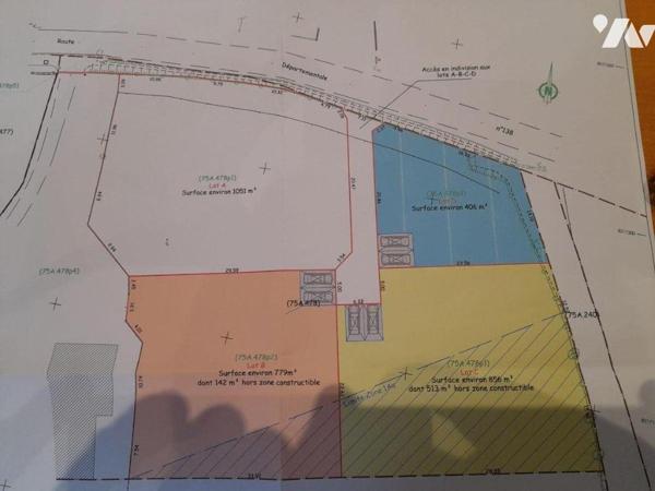 A Vendre terrain d'environ 4000 m² pour projet de 3 Habitations obligatoirement 
terrain plat...