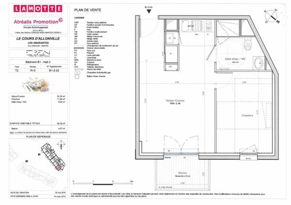 Appartement à louer 2 pièces - 42 m²