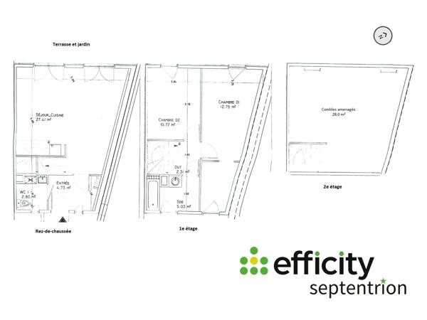 Maison 4 pièces - 82 m² Exclusivité efficity