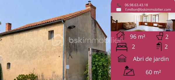 Une belle opportunité, idéale en résidence principale ou pour un investissement en location saisonnière et/ou annuelle !

À seulement quelques pas des commerces, écoles et services, venez découvrir cette agréable maison de caractère d'environ 96 m² habitables, offrant un beau potentiel et un agencement particulièrement fonctionnel.
Dès l'entrée, le charme de l'ancien opère. Le séjour, chaleureux et convivial, est agrémenté d'un poêle à bois récent, idéal pour profiter d'une ambiance cocooning durant l'hiver. Les radiateurs électriques ont également été remplacés récemment pour un meilleur confort.
L'espace nuit se compose de deux belles chambres, chacune disposant de sa propre salle d'eau, un véritable atout pour préserver l'intimité de chacun ou développer un projet de location saisonnière.

À quelques mètres seulement de la maison, vous bénéficierez d'une parcelle privative indépendante, comprenant :
- un carport,
- un cabanon de stockage,
- un espace permettant de stationner un véhicule,
- un coin repas ou détente aux beaux jours,
- un espace idéal pour le stockage du bois destiné au poêle.

Les atouts du bien :
✅ Maison de caractère
✅ Environ 96 m² habitables.
✅ 2 chambres
✅ 2 salles d'eau
✅ Poêle à bois récent 
✅ Radiateurs électriques remplacés récemment.
✅ Carport
✅ Cabanon
✅ Faible entretien extérieur
✅ Commerces accessibles à pied
✅ Idéal résidence principale, pied-à-terre ou investissement locatif.

💰 66 667 € HAI – Honoraires à la charge du vendeur

📞 Une visite ? Parlons-en !
Florian MILLON
Conseiller immobilier BSK Immobilier
📱 06 98 63 43 18
📧 f.millon@bskimmobilier.com