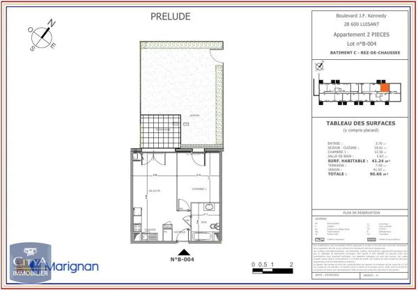 Location appartement 2 pièces de 41.24m²