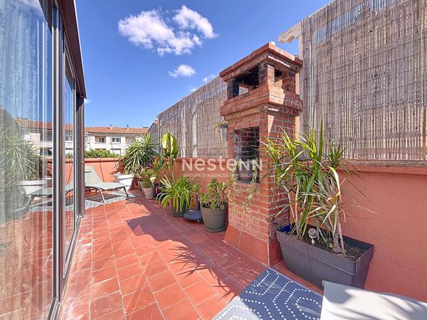 Appartement Perpignan 3 pieces avec veranda, terrasse et cave