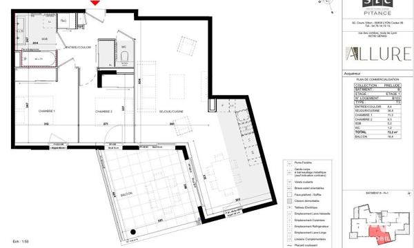 Appartement (neuf) à vendre 3 pièces 74 m² Genas