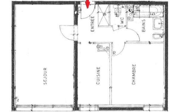 Appartement à vendre    2 pièces • 45,08 m2 Paris 14