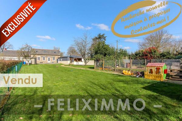 La Gravelle (53410) Maison 95m² avec hangar, garage et terrain